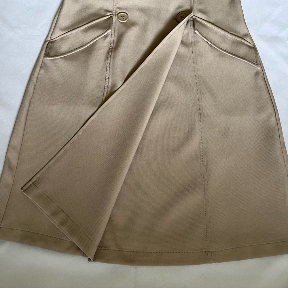 Max Studio Beige Sleeveless Double-Breasted Front Button Tuxedo Dress Size Med. - Picture 8 of 16